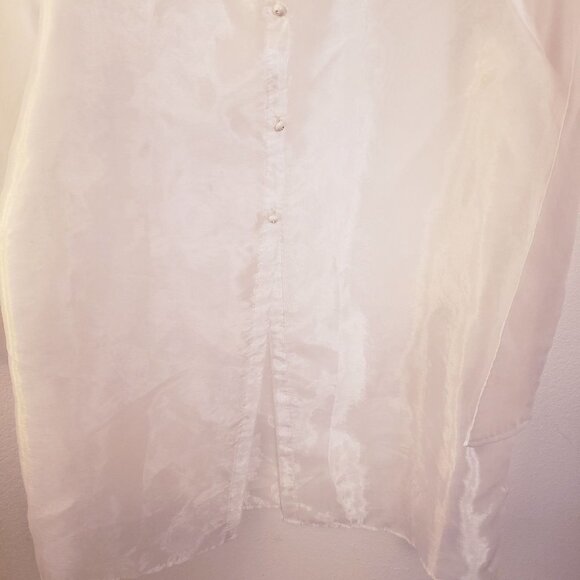 Dove Vintage White Sheer Oversized Shirt/Duster Relaxed Fit Size 1X EUC - Picture 5 of 9